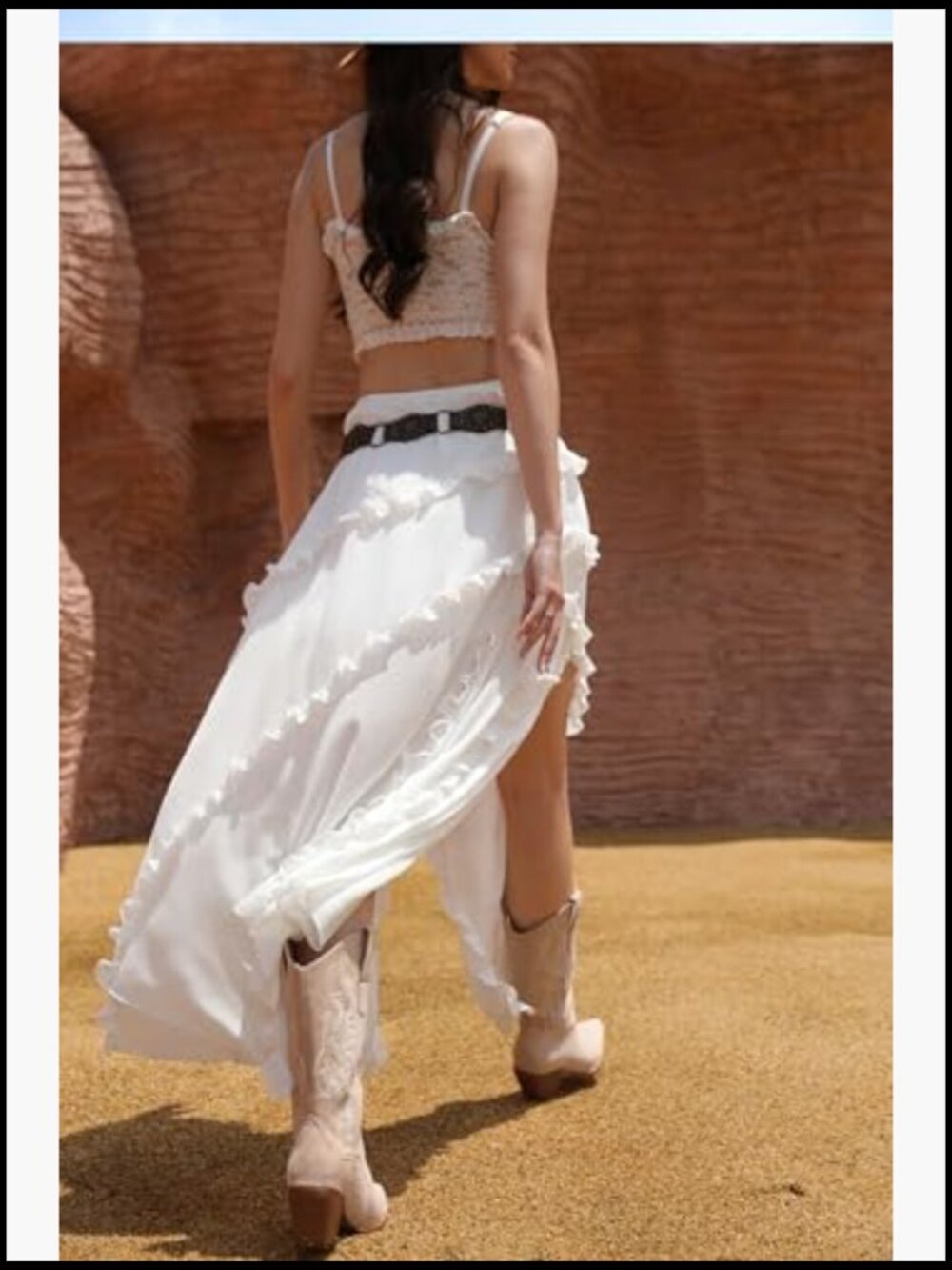 Knee High Cowboy Boots Pointed Toe Block Heel Suede Western Embroidered Pull-On - Picture 5 of 7